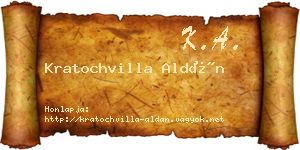 Kratochvilla Aldán névjegykártya